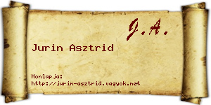 Jurin Asztrid névjegykártya